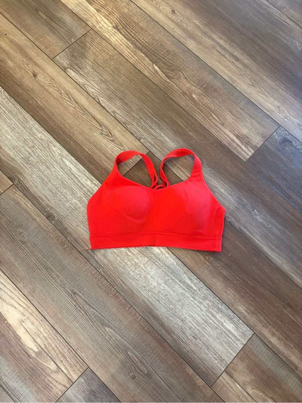 Athleta Bright Red Wireless Sports Bra with Strappy Back